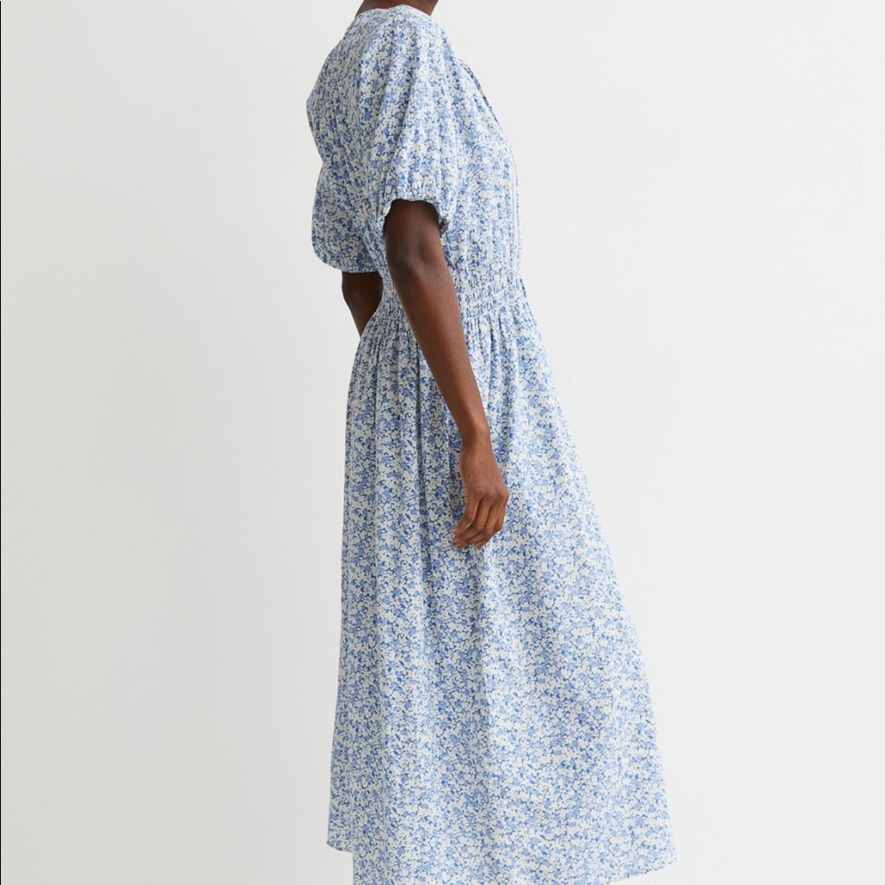 H&M Blue and White Smocked Dress-XL